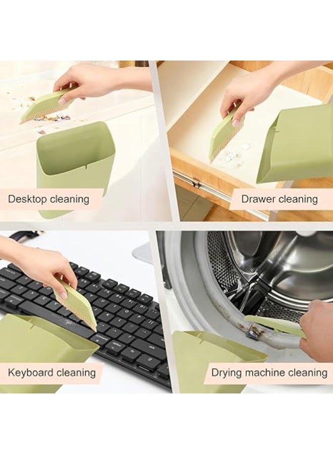 Small Broom and Dustpan Set, Soft Bristle Whisk Dust Pan and Brush Set, Mini Hanging Wall Mounted Trash Can, for Cleaning Desktops, Keyboard, Drawer, Sofa - Image 5